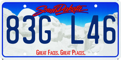SD license plate 83GL46