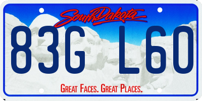 SD license plate 83GL60