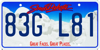 SD license plate 83GL81