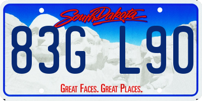SD license plate 83GL90