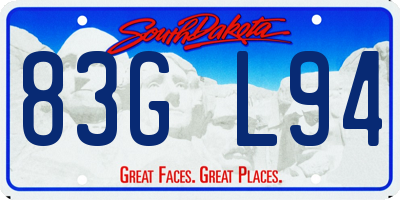 SD license plate 83GL94
