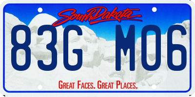 SD license plate 83GM06