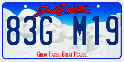 SD license plate 83GM19