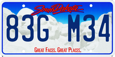 SD license plate 83GM34