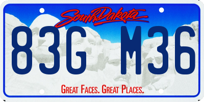 SD license plate 83GM36