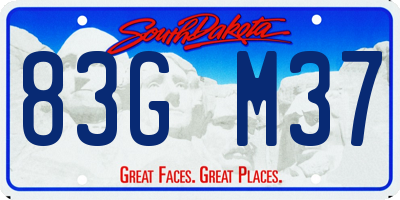 SD license plate 83GM37