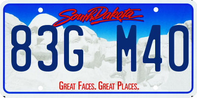 SD license plate 83GM40
