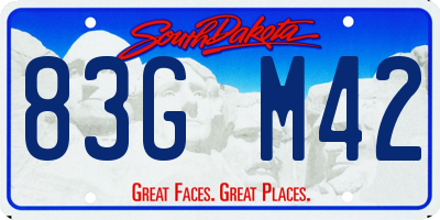 SD license plate 83GM42