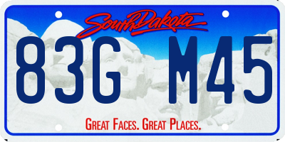 SD license plate 83GM45