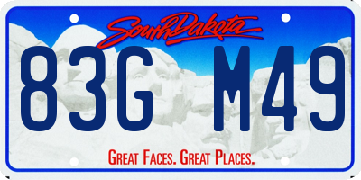 SD license plate 83GM49