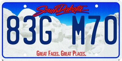 SD license plate 83GM70