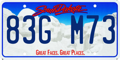SD license plate 83GM73