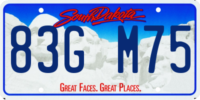 SD license plate 83GM75