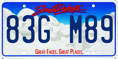 SD license plate 83GM89