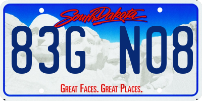 SD license plate 83GN08