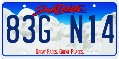 SD license plate 83GN14