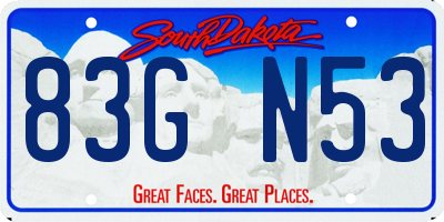 SD license plate 83GN53