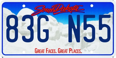 SD license plate 83GN55