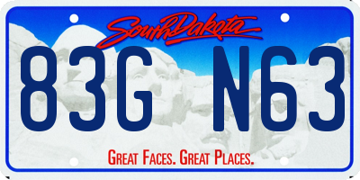 SD license plate 83GN63