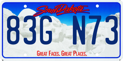 SD license plate 83GN73