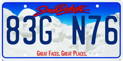 SD license plate 83GN76