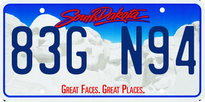 SD license plate 83GN94