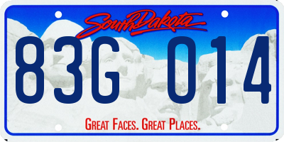 SD license plate 83GO14
