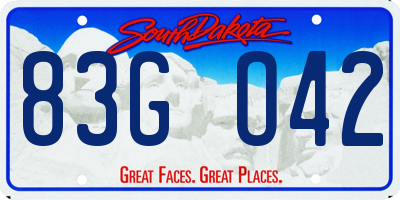 SD license plate 83GO42