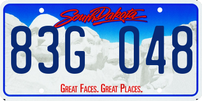 SD license plate 83GO48
