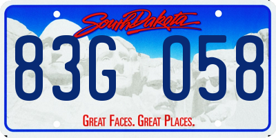 SD license plate 83GO58