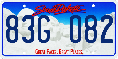 SD license plate 83GO82
