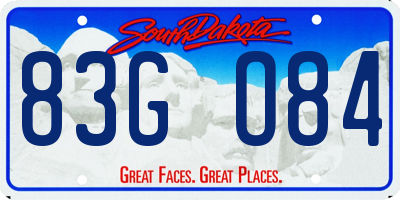 SD license plate 83GO84