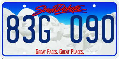 SD license plate 83GO90
