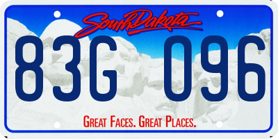 SD license plate 83GO96