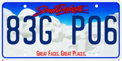 SD license plate 83GP06