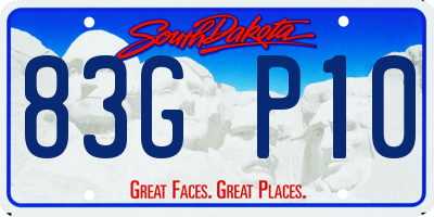 SD license plate 83GP10