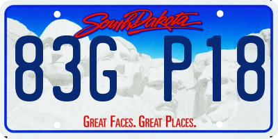 SD license plate 83GP18