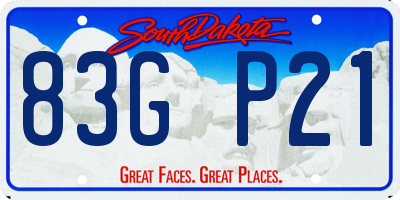 SD license plate 83GP21