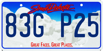 SD license plate 83GP25