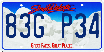 SD license plate 83GP34