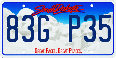 SD license plate 83GP35
