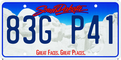 SD license plate 83GP41