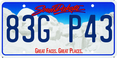 SD license plate 83GP43