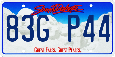SD license plate 83GP44
