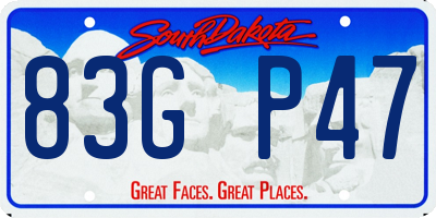 SD license plate 83GP47