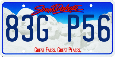 SD license plate 83GP56