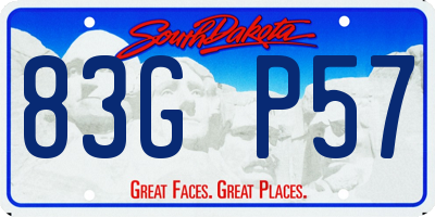 SD license plate 83GP57