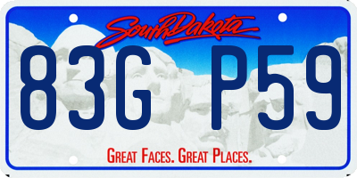 SD license plate 83GP59