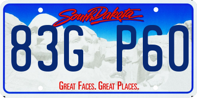 SD license plate 83GP60