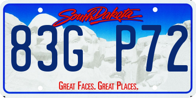 SD license plate 83GP72